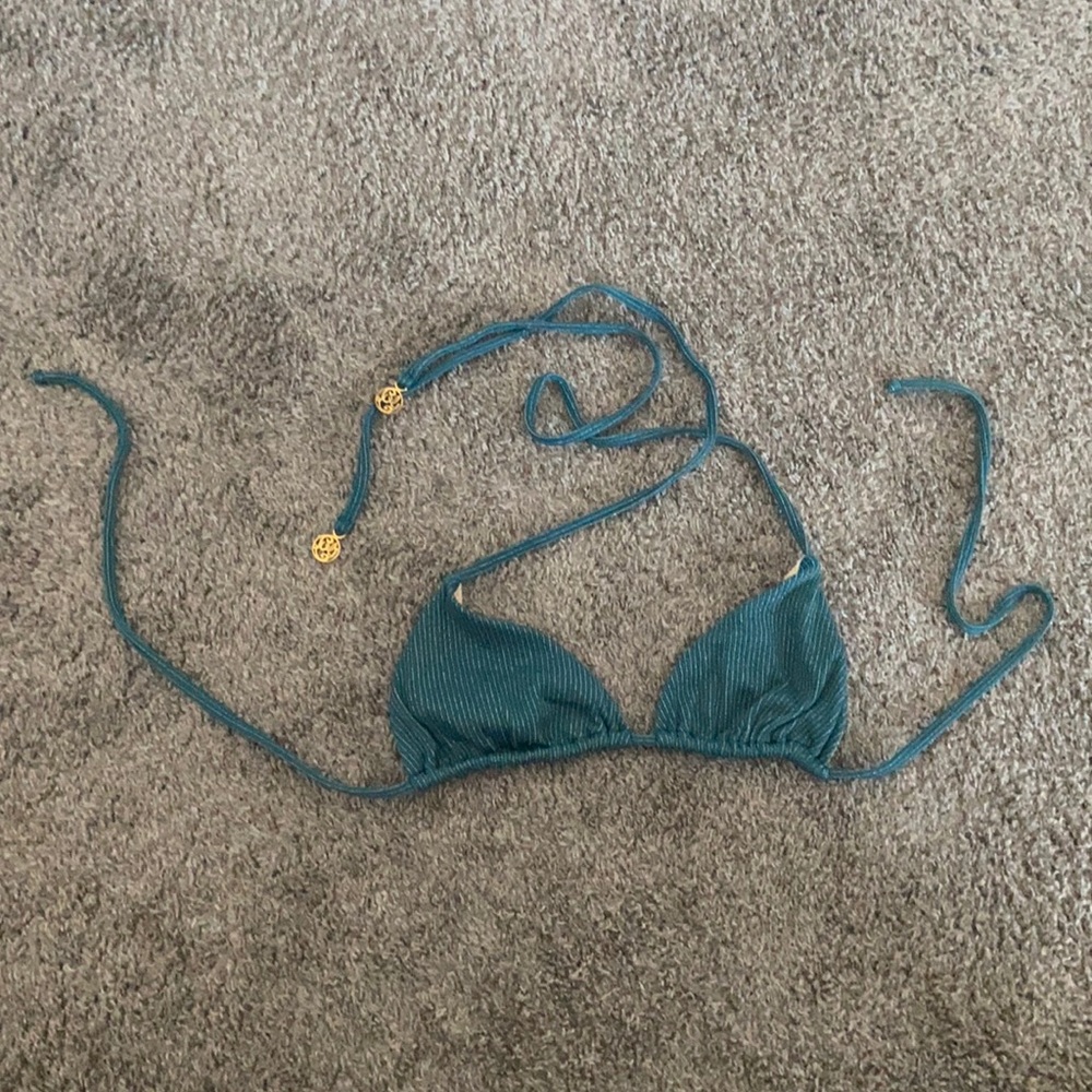 ✨Luli Fama green with gold triangle bikini top